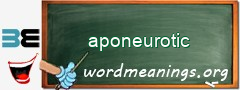 WordMeaning blackboard for aponeurotic
